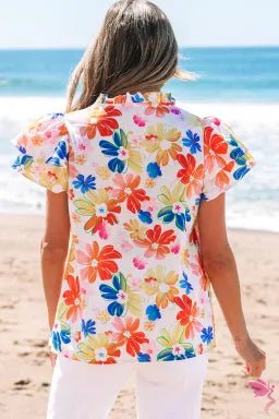 White Floral Top