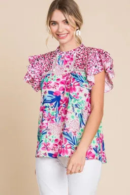 Floral Geometric Blouse