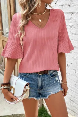 light pink blouse