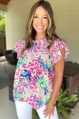 Floral Geometric Blouse