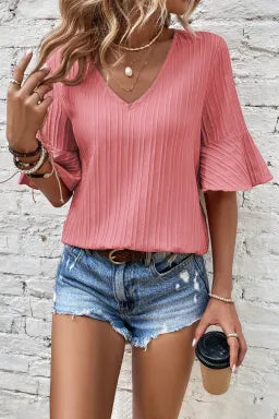 light pink blouse