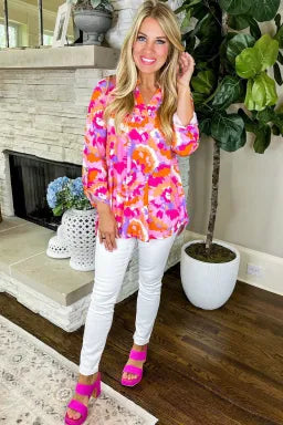 Pink Abstract Blouse