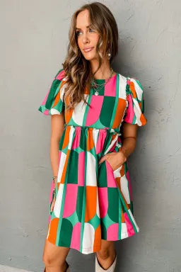Green Abstract Dress