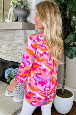Pink Abstract Blouse