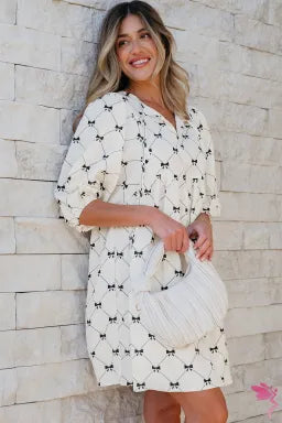 White Bowtie Dress