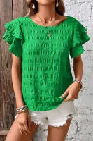 Green Textured Top