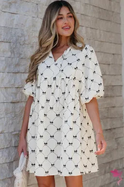 White Bowtie Dress