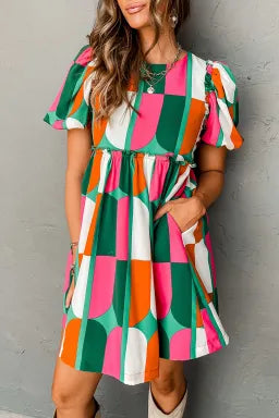 Green Abstract Dress