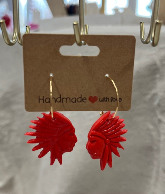 Raider head earrings