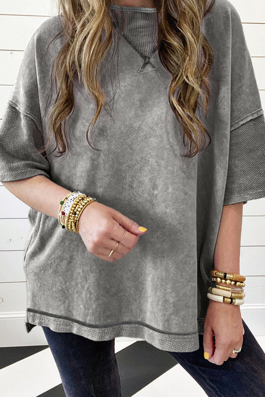 Gray Mineral Wash Top