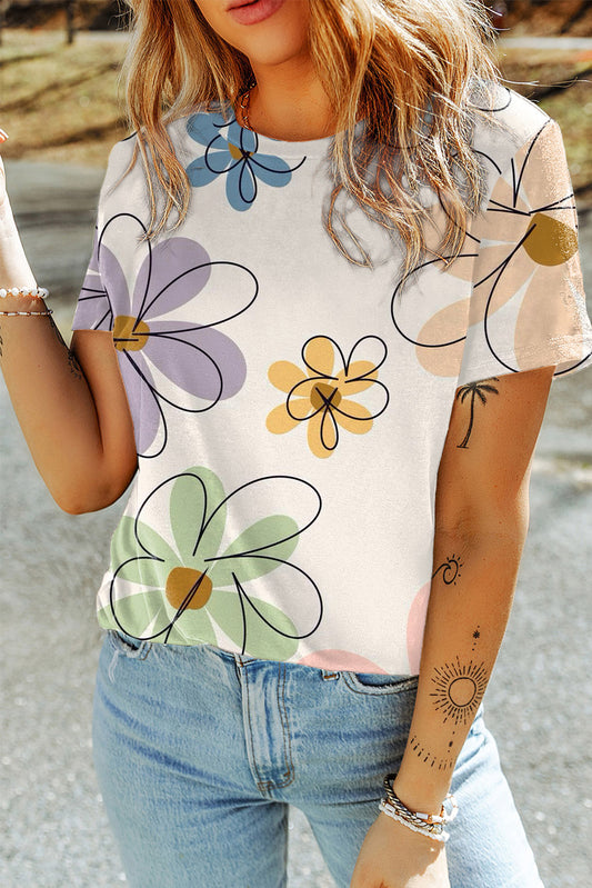 White Floral Top
