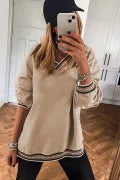 TAN VNECK TOP
