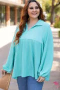 TURQUOISE CORDED TOP #9 11/21