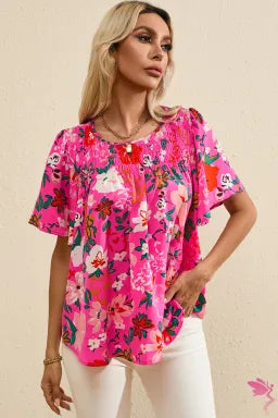 Pink Floral Blouse