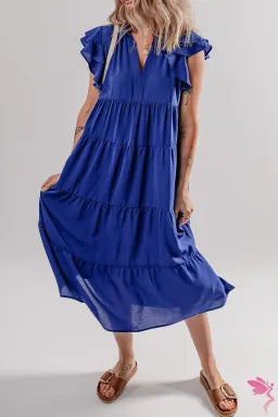 Blue Tiered Dress