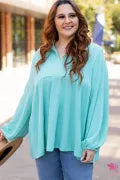 TURQUOISE CORDED TOP #9 11/21
